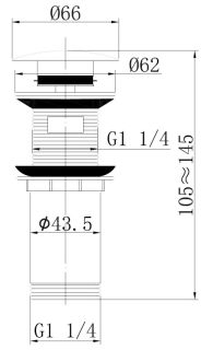 Донный клапан с переливом ABBER хром AF0010